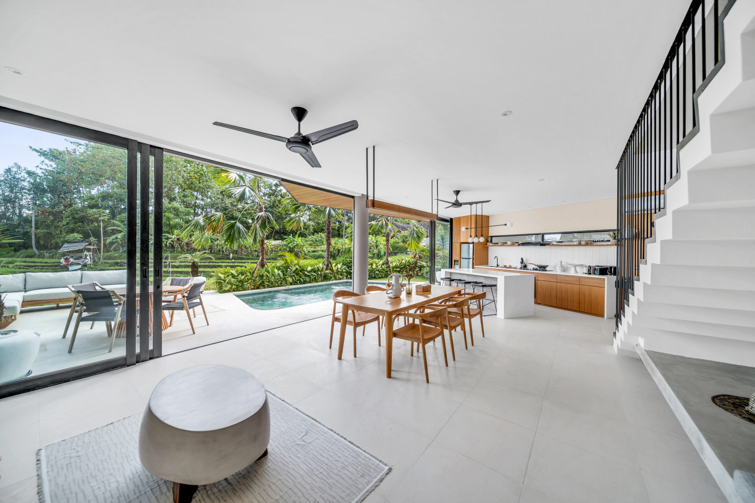 88 East — pool terrace and tropical garden