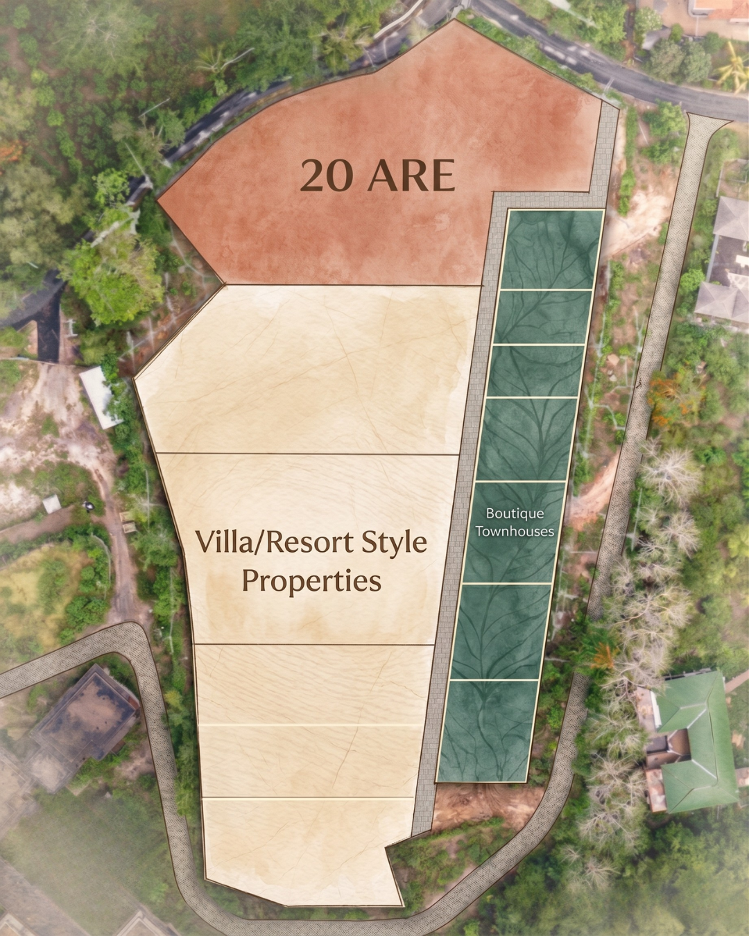 Site plan showing surrounding villa, resort, and townhouse developments