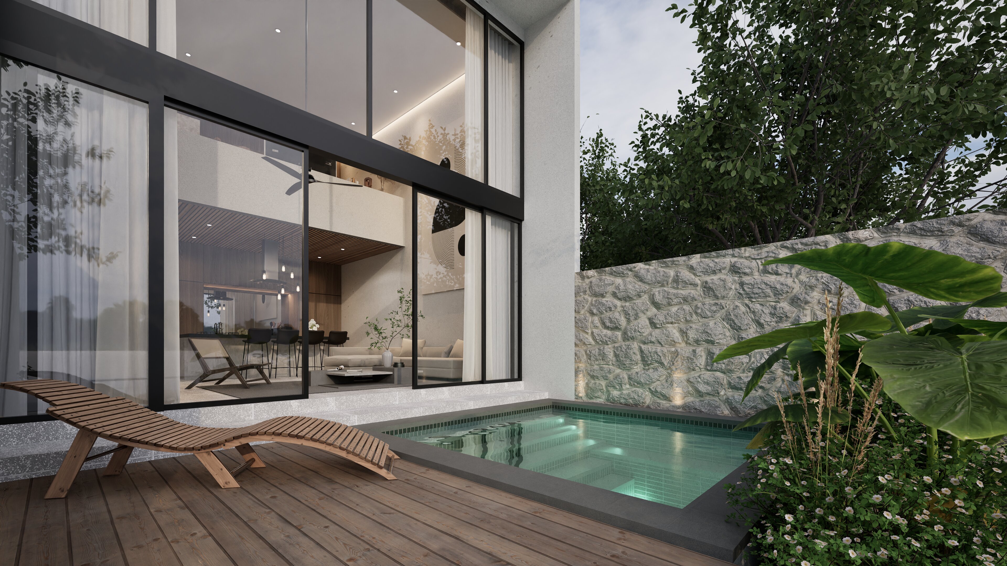 Townhouse private pool and deck