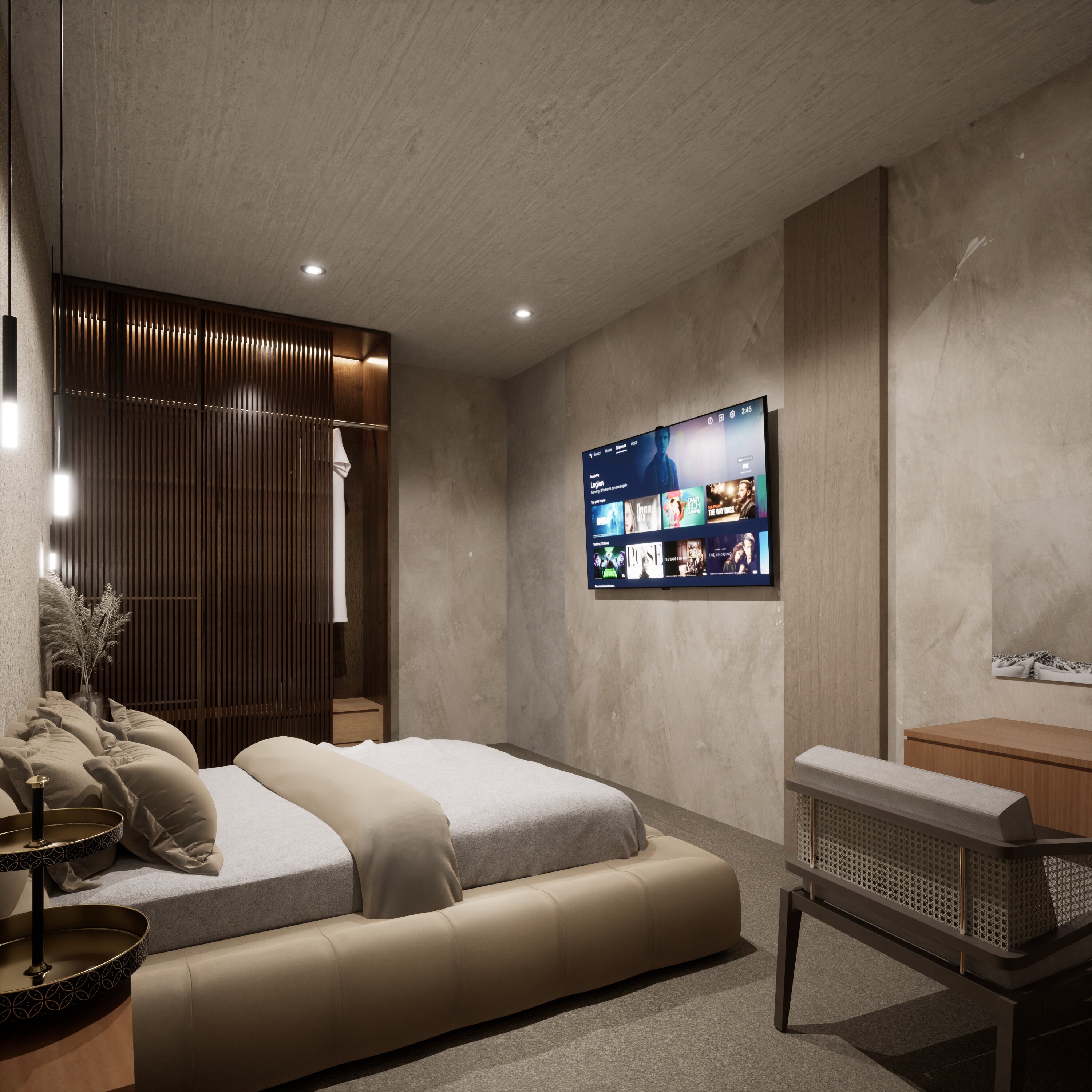 Tiba Lofts — pool at dusk